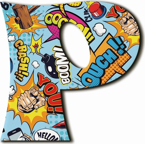 P Harfli Pop Art Desenli Magnet