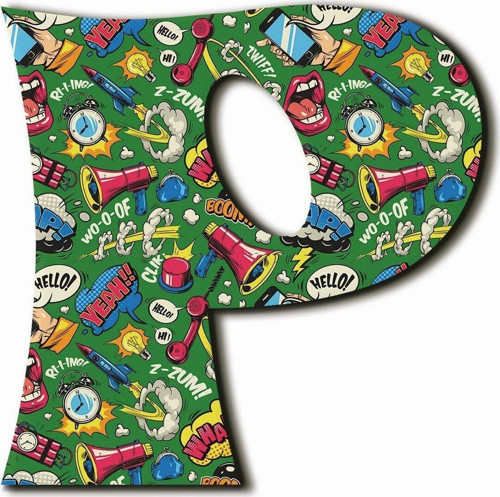 P Harfli Pop Art Desenli Magnet
