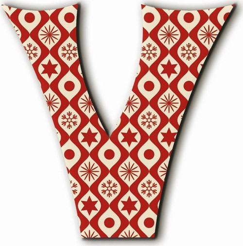 V Harfli Yılbaşı Desenli Magnet
