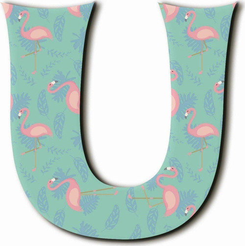 U Harfli Flamingo Desenli Magnet