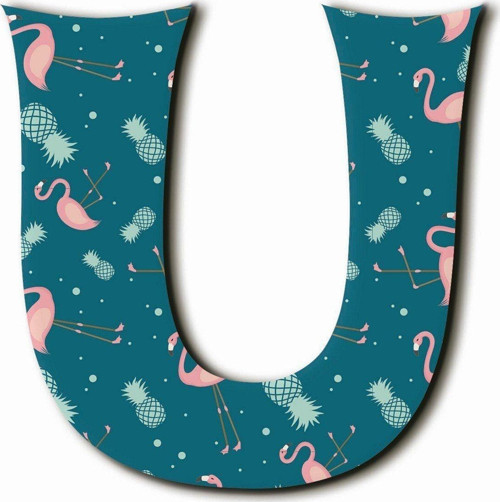 U Harfli Flamingo Desenli Magnet