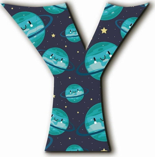 Y Harfli Kawaii Gezegen Desenli Magnet