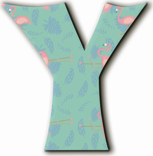 Y Harfli Flamingo Desenli Magnet