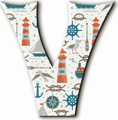 V Harfli Marine Desenli Magnet