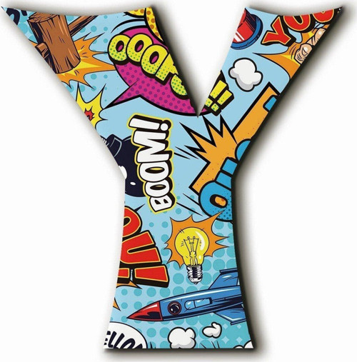 Y Harfli Pop Art Desenli Magnet