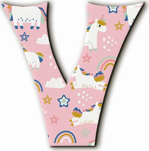 V Harfli Unicorn Desenli Magnet