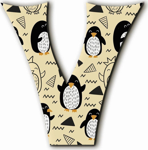 V Harfli Penguen Desenli Magnet