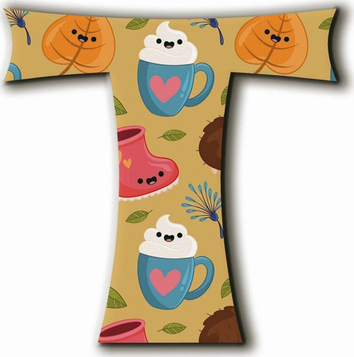 T Harfli Kawaii Kahve Desenli Magnet