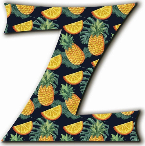 Z Harfli Ananas Ve Portakal Desenli Magnet