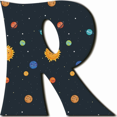 R Harfli Gezegenler Desenli Magnet
