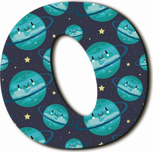 O Harfli Kawaii Gezegen Desenli Magnet