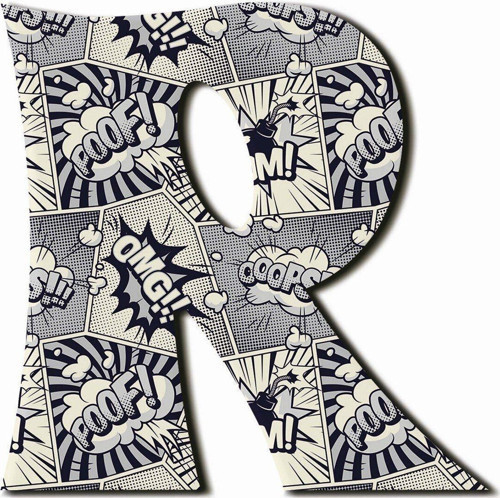 R Harfli Pop Art Desenli Magnet