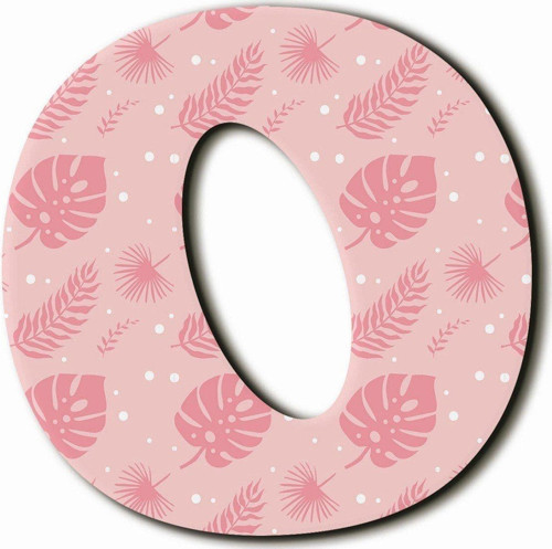 O Harfli Pembe Yaprak Desenli Magnet