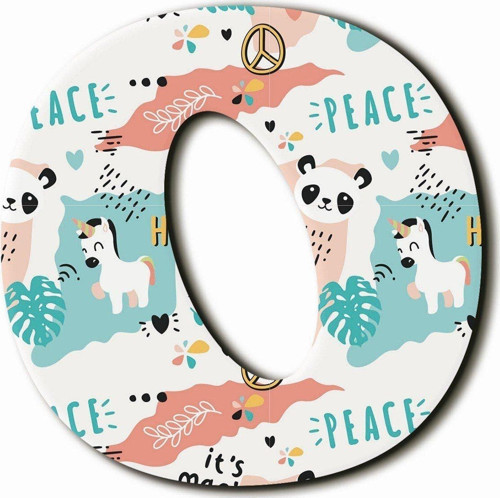 O Harfli Peace Panda Desenli Magnet