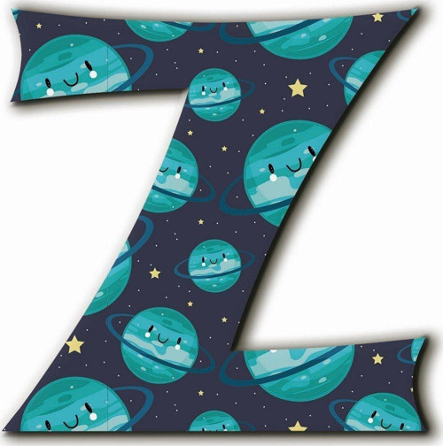 Z Harfli Kawaii Gezegen Desenli Magnet