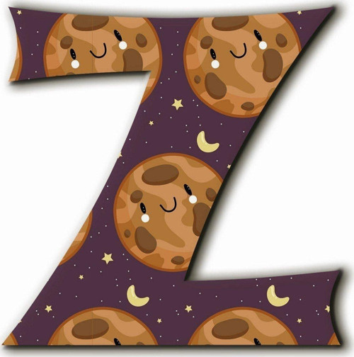 Z Harfli Kawaii Gezegen Desenli Magnet