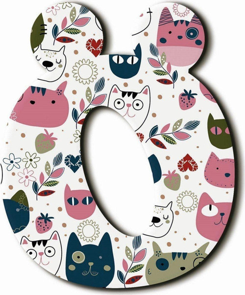 Ö Harfli Kedi Desenli Magnet