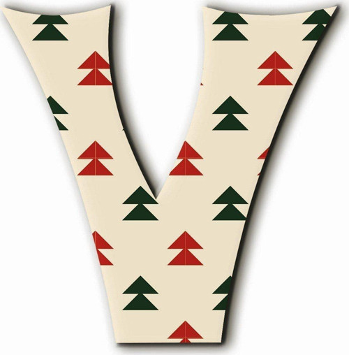 V Harfli Yılbaşı Desenli Magnet