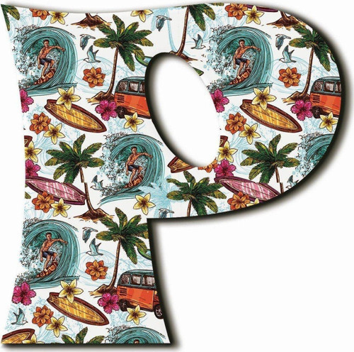 P Harfli Surf Temalı Magnet