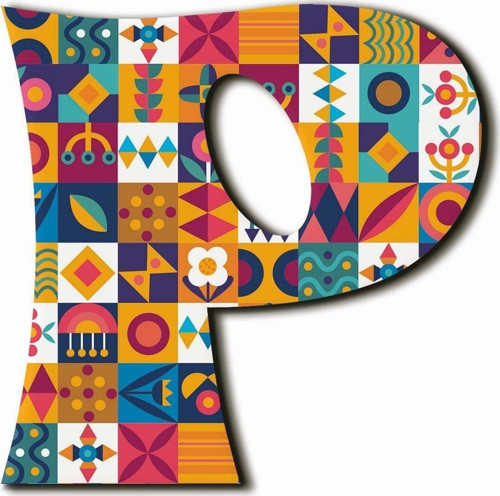P Harfli Etnik Desenli Magnet