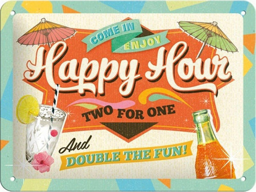Art Happy Hour Kabartmalı Metal Duvar Panosu 26152