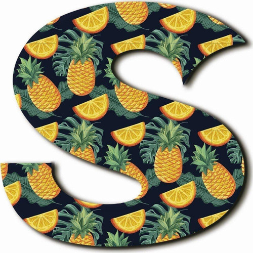 S Harfli Ananas Ve Portakal Desenli Magnet