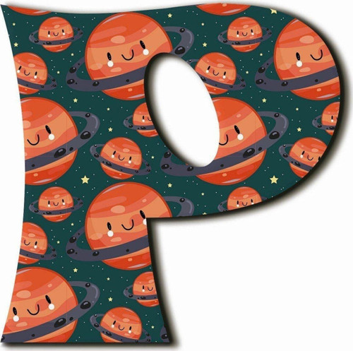 P Harfli Kawaii Gezegen Desenli Magnet