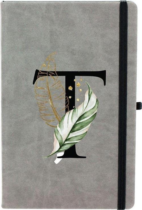 Tropik T Harfi Çizgili 13X21 Termo Deri Lastikli Gri Tarihli Çizgili Defter