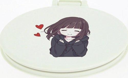 Anime Kız Desenli Çanta İçi Küçük Makyaj Aynası