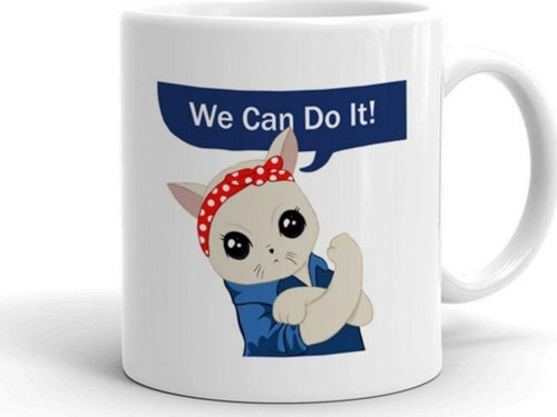 We Can Do It Beyaz Seramik Kupa
