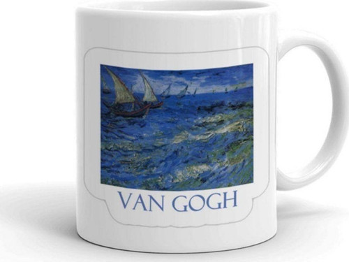 Le Voiliers By Van Gogh Beyaz Seramik Kupa