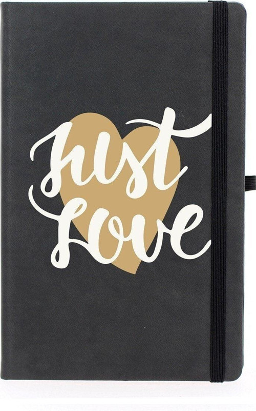 Sadece Aşk Çizgili 13X21 Termo Deri Lastikli Siyah Tarihli Çizgili Defter