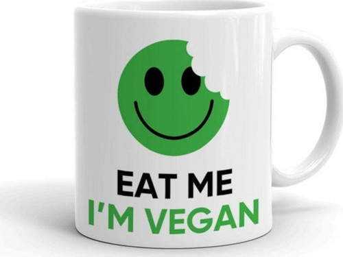 Eat Me I M Vegan Beyaz Seramik Kupa