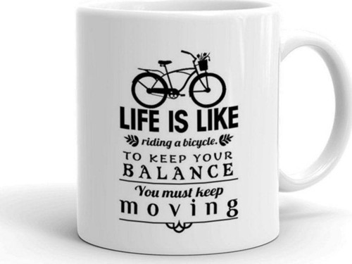 Life Is Like Riding Bicycle Seramik Kupa