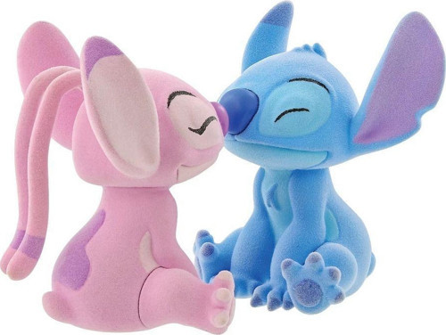 Stitch Ve Angel Kadife Kaplama Reçine Figür Biblo