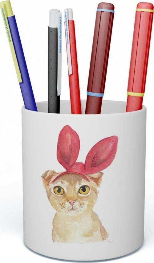 Tavşan Kulak Kedi Tasarım Seramik Kalemlik