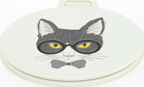 Hipster Kedi Çanta Içi Küçük Makyaj Aynası