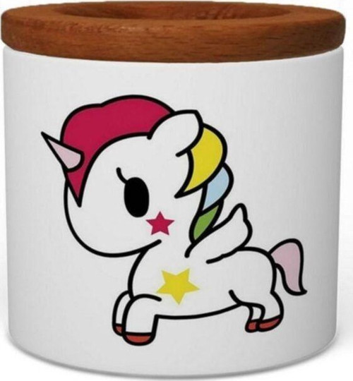Unicorn Ahşap Kapaklı Seramik Kalemlik