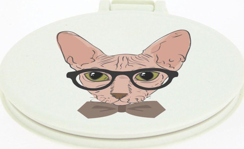 Hipster Kedi Çanta Içi Küçük Makyaj Aynası