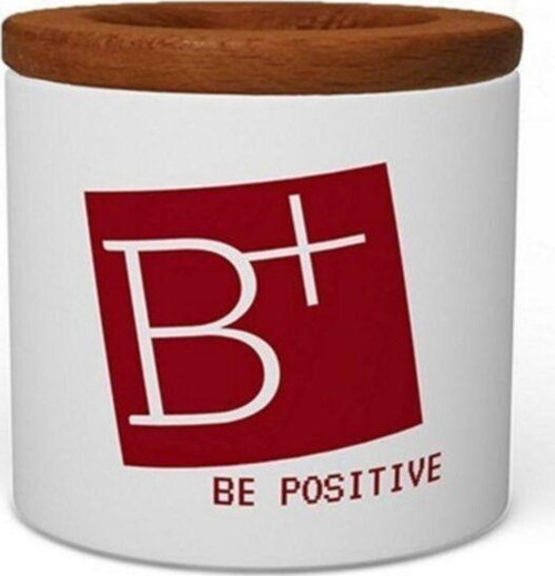 Be Positive Ahşap Kapaklı Beyaz Seramik Kalemlik