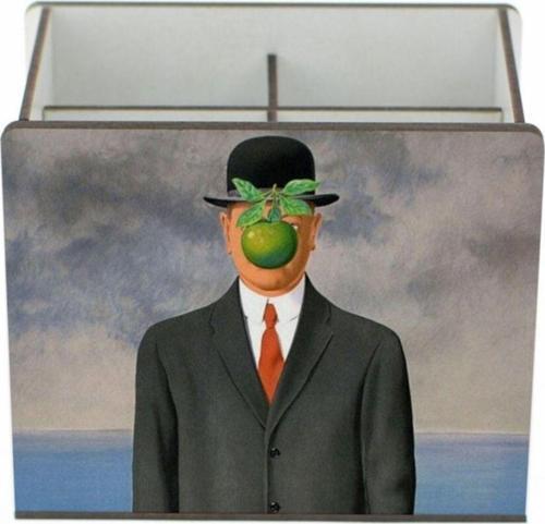 Rene Magritte Adamın Oğlu Masaüstü Bölmeli Ahşap Kalemlik