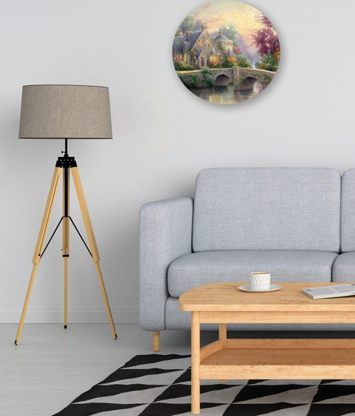 Thomas Kinkade Modern Sanat Yuvarlak Tasarım Mdf Tablo