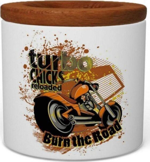 Turbo Chicks Ahşap Kapaklı Seramik Kalemlik