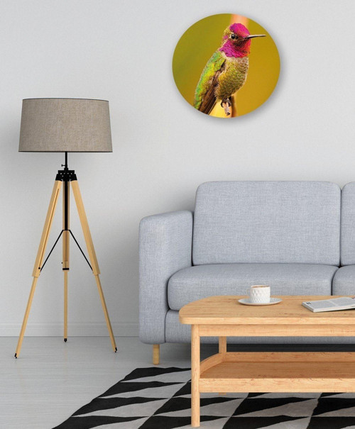Kuş Temalı Yuvarlak Tasarım Mdf Tablo