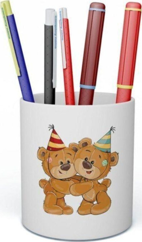 Happy Birhday Ayıcıklı Tasarım Seramik Kalemlik
