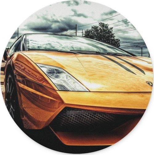 Sarı Spor Araba Yuvarlak Mouse Pad