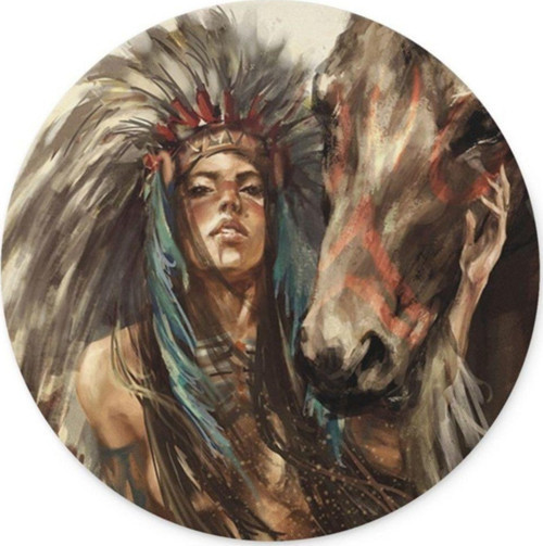 Indian Girl Yuvarlak Mouse Pad