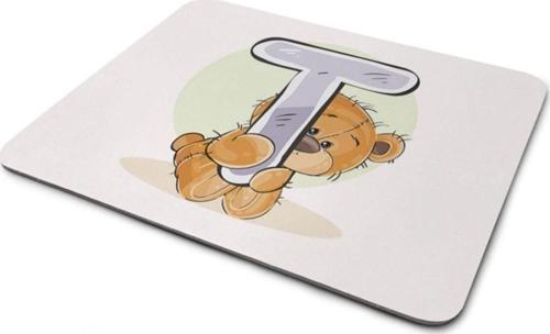 Ayıcık Desenli T Harfli Mouse Pad