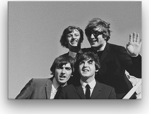 Beatles Kalın Çerçeveli Ahşap Duvar Tablosu 42X52 Cm