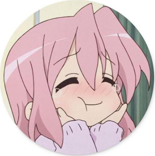 Anime Girl Happy Yuvarlak Mouse Pad